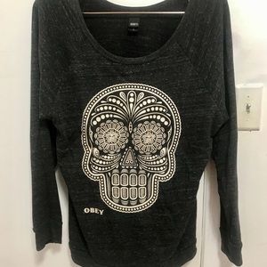 Obey Scoop Neck Pull Over Sweater